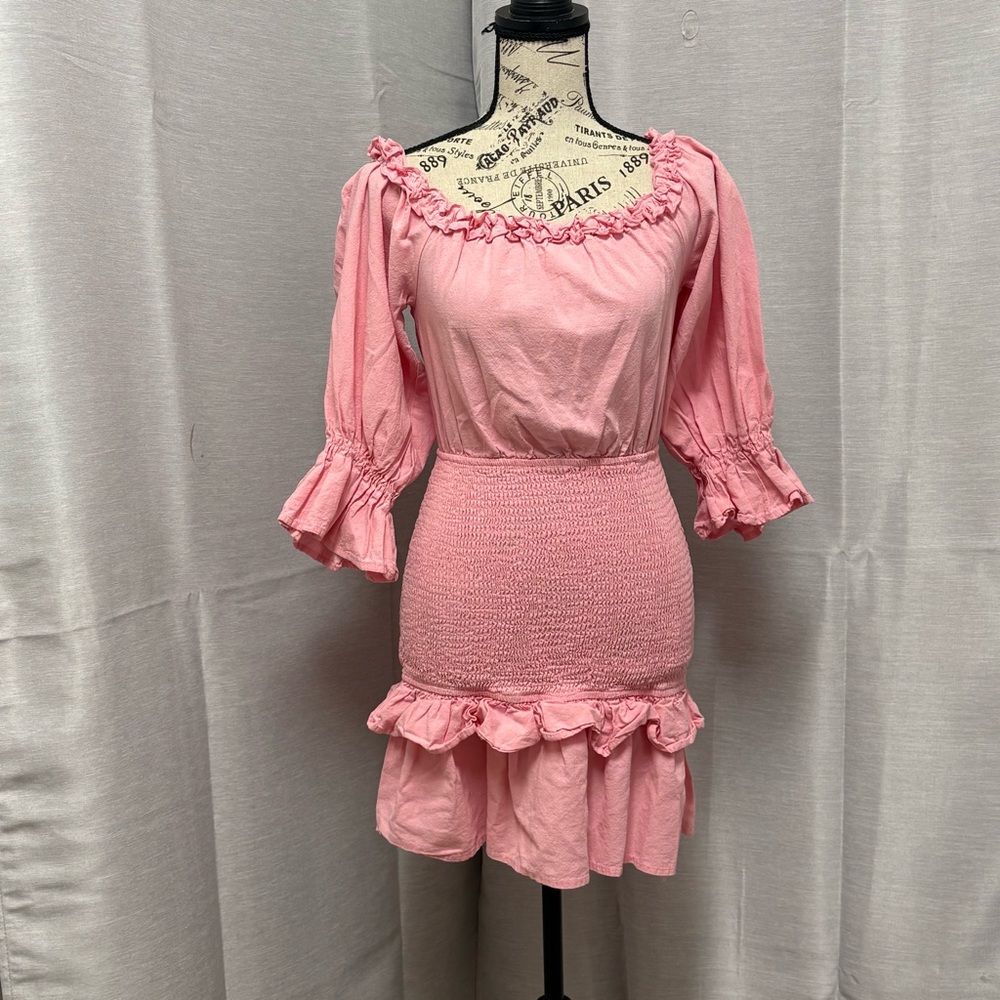 Petal & Pup Pink Ruffle Mini Dress